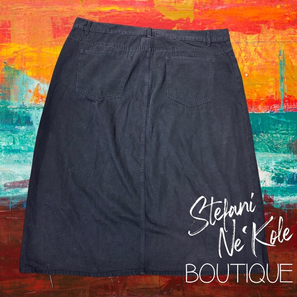 Cider Black Denim Midi Skirt 4XL - Picture 3 of 5